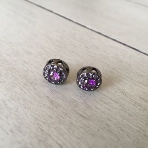 Betsey Johnson Purple Stud Earrings
